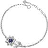 PERIMADE Braccialetto con proiezione fotografica personalizzata con immagine all'interno, con testo personalizzato e amore in 100 lingue con ciondolo a forma di girasole, in argento Sterling 925