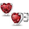 Suplight Orecchini Donna Argento 925 con Pietra Portafortuna a Cuore | Orecchini Punto Luce Donna Argento 925 Ipoallergenici con Pietre di Nascita per 12 Mesi Regalo per Donna Natale Compleanno