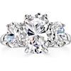 Michooyel S925 Anello di fidanzamento con 3 pietre a taglio ovale per donna Anello di fidanzamento con zirconi cubici da 5,6 cttw Fede nuziale in argento sterling per donna