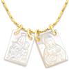 MONTTELIER Scapolare Madonna del Carmen e Sacro Cuore di Gesù - Collana Donna Scapolare - Medaglie Vergine - Conchiglia di Madreperla - Catena Acciaio Inox - Regali originali per donna