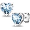 Suplight Orecchini Donna Argento 925 con Pietra Portafortuna a Cuore | Orecchini Punto Luce Donna Argento 925 Ipoallergenici con Pietre di Nascita per 12 Mesi Regalo per Donna Natale Compleanno