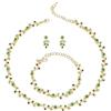 Clearine Set di gioielli da sposa per donne e spose, meravigliosi orecchini a forma di foglia di cristallo per damigella d'onore,