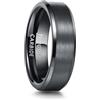 083BASE Anello Unisex in Tungsteno Nero/Blu Argento, 4mm/6mm/8mm di Larghezza, Design in Metallo Spazzolato, Bordi Inclinati, Gioiello da Donna/Uomo in Varie Misure, 60（19）