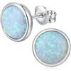 jiamiaoi Orecchini Donna Opale Orecchini Uomo Argento Diamante Orecchino Opale Argento 925