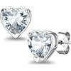 Suplight Orecchini Donna Argento 925 con Pietra Portafortuna a Cuore | Orecchini Punto Luce Donna Argento 925 Ipoallergenici con Pietre di Nascita per 12 Mesi Regalo per Donna Natale Compleanno