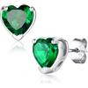 Suplight Orecchini Donna Argento 925 con Pietra Portafortuna Verde a Cuore