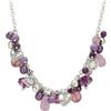 Bulinlin Collana di perle in argento da donna, collana girocollo con perle di cristallo, grande bigiotteria boho regalo per la mamma, Cristallo Perla Resina, Non pietra preziosa