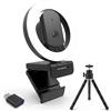 HUYEOOG Mini webcam 2K con microfono, luce di riempimento a 3 colori e copertura per la privacy, webcam grandangolare HD con treppiede e adattatore USB C, Plug & Play per PC/laptop/zoom/streaming