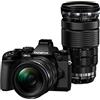 Olympus E-M1 Pro Kit Fotocamera Mirrorless 16.3 MP, Display LCD TFT 3, Obiettivo 12-40 mm e Obiettivo 40-150 mm, Nero/Antracite