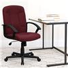 Flash Furniture Garver - Sedia da Ufficio Girevole con Schienale Medio, in Tessuto Bordeaux, con braccioli in Nylon