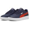 Puma Court Classic Clean JR Sneaker, Blu Marino/Rosso Flash, 37 EU