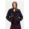 Desigual, cappotto imbottito corto floccato, Donna, Poliestere, Nero, L