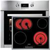 Unbekannt Set forno da incasso in acciaio inox BO6033 + piano cottura in vetroceramica Siemens ET645FN17E, classe di efficienza energetica: A