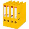 Esselte Registratore con Meccanismo n.1, Raccogli documenti A4 con meccanismo a Leva e sistema di bloccaggio, Etichette dorsali sostituibili, Capacità 350 fogli, Dorso 5 cm, Giallo, 4 pezzi, 390811410