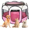 YNNHUDEEP Gabbia per cuccioli per animali domestici, XXL, per cuccioli, per esterni e interni, per piccoli animali come cani e gatti (beige + rosa)
