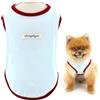 SMALLLEE_LUCKY_STORE Maglietta per cani in tinta unita, per cani di taglia extra piccola e piccola, con toppa, resistente ai raggi UV, elasticizzata, per chihuahua, yorkie, gatti, blu, XS