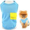 SMALLLEE_LUCKY_STORE Maglietta per cani in rete, per cani di taglia molto piccola e piccola, in tinta unita, con graziosa tasca, traspirante, estivo, per chihuahua, yorkie, colore blu, XS