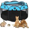 BRIMOREA Scarico per cuccioli, 74 x 74 x 43 cm, per casa, box per cani, gattini e gatti, balcone per esterni, pieghevole (blu)