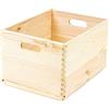 Compactor SKYR Wooden Box XL 40x30x23 cm in Natural Pine Wood for Home Organization