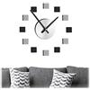 Relaxdays Orologio da Parete Adesivo DIY, da Muro, Grande, Fai da Te, Quadrante Moderno, 3D, da Muro, argeno/Nero/Grigio