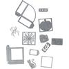 Sizzix Die 12PK Box Spooky Set di Fustelle Thinlits 12 pz 664577 Scatolina, Contorni Spaventosi by Georgie Evans, Carta, Silhouette Inquietante, Taglia unica