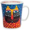 Egan Mug Collezione Laurel Burch Fantastic Felines. Oggetto Realizzato in Porcellana di Colore Blu. La referenza è PLB21/1BX