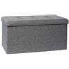 LOVE !T STORE !T LOVE IT STORE IT Panca Contenitore Premium - Cassapanca In Tessuto Di Lino - Pieghevole - Rinforzi in Legno - Confortevole E Stabile - 76x38x38 cm - Grigio Screziato