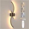 Comely Applique da Parete Interno 32W, Lampada da Parete Dimmerabile Nero | 80CM Creative Linee Lampade a Muro con Telecomando per Camera da Letto Soggiorno Corridoio Scale