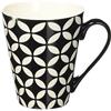 Excelsa Tazze & Co. Mug ml 275 Fiore/Rombo, Porcellana, Nero, 8.69x8.69x10 cm