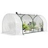 Outsunny Serra da Giardino 2x1x0.8 m con Finestre Avvolgibili, Serra per Orto con Struttura in Acciaio e Copertura PE, per Orto Verdure Fiori Frutta, Anti UV, Bianco