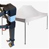 MADELUX Gazebo certificato IGNIFUGO pieghevole acciaio portatile estendibile richiudibile estensibile per fiere eventi stand chiosco tenda tendone mercato mercatino (laterali esclusi) (Bianco, 3x4,5m)