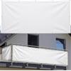 AJALGZ Frangivisto Balcone 0.75x5m | Telo Copri Ringhiera PES 160g/m² Impermeabile | Schermo Privacy Oscurante e Anti-UV con Occhielli | Protezione Vento per Esterno, Bianco