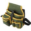 Comgooldool Borsa professionale per attrezzi in vita, fondo ispessito, multi-scomparto per chiavi, martelli, viti, per tuttofare, magazzini, grigliate e riparazioni domestiche (verde + giallo)