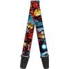 Buckle-Down Marvel Comics Tracolla per chitarra, Iron Man Action, 5,1 cm di larghezza