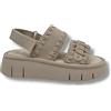MOU - Bounce sandal all monochrome. Sandali Donna in suede con fasce e cinturino regolabile. Comfort casual elegante. (Ghiaccio, Sistema Taglie Calzature EU, Adulto, Donna, Numero, Media, 37)