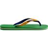 Havaianas Infradito Uomo Brasil Mix Leaf Green/Marine Blue Ciabatte in gomma mare piscina, 39/40 EU
