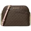 Michael Kors Jet Set Travel Logo Dome Crossbody Bag Powder Blush Brown