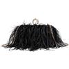 MOISTRI Donne Struzzo Piuma Borsa Tote Bag Crossbody Spalla Soffice Borsa Del Partito Borsa Da Sera per Anniversario di Nozze Nero