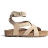Yokono Sandali Piatti Jerba-261, Colore Beige | Scarpe da donna prodotte in Spagna, realizzate in pelle bovina e nabuk, con tacco di 3 cm e fibbia. Modello primavera/estate.