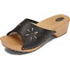 BeComfy Zoccoli da Donna in Legno Scarpe in Legno Pelle Muli con Tacco Sandali Estivi 35-41 EU (Nero, Sistema Taglie Calzature EU, Adulto, Numero, Media, 37)