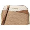 Michael Kors Jet Set Travel Medium Color Block Dome Signature Logo Crossbody Bag Camel, Cammello Multicolore, Medium