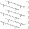 Luxeu Maniglie Armadio, 6 Pezzi Maniglie per Mobili da Cucina 160 mm, in Acciaio Inox, con Viti, per Cassetto Armadio Porta, Mobile Bagno (Argento)