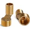 Dumhuts Set di 2 Connettori a S per Rubinetti da Parete, Compatibili con Dimensioni 3/4 e 1/2, Spostamento di 12,5 mm, in Ottone Durevole, Ideali per Cucina e Bagno