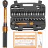 ss shovan 33 Pezzi 1/4" Chiave Dinamometrica Bici / Moto 3-25Nm, 72 Denti Regolabili a Doppia Direzione, Alta Precisione ±3%, con Adattatore 1/4"-3/8", Kit Chiavi Dinamometriche Portatile per Bicicletta