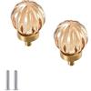 SYDARSYN 2 Pezzi Champagne Trasparente Cristallo Vetro Manopola Armadio Maniglia Tirare Cucina Cassetto Porta Maniglie per Armadietti Tirare Pomelli Singolo Foro