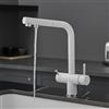 XJTNLB Rubinetto 3 Vie con Doccetta Estraibile Rubinetto Depuratore Acqua Bianco Miscelatore Cucina 3 Vie con Doccetta Estraibile