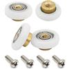 ZYNCUE 4 set di rulli per porta doccia, ruote di ricambio per bagno, in vetro, per porta scorrevole, con vite (diametro 20 mm)
