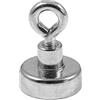 Magnetastico® | 1 pezzo magnete con occhiello in neodimio N35 20 mm Ø | Forza di tenuta 9.0 kg | 1 pezzo magnete in neodimio molto potente con base e eyebolt, zincato