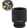 Sunkoo Chiave a bussola esagonale da 44 mm, chiave a impulsi da 3/4 in acciaio al cromo-molibdeno, per cambio ruote e officina