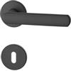 Ghidini Maniglia per porte interne NION, zama, in diverse finiture, con rosetta tonda Ø 50x5 mm e bocchetta foto CHIAVE, adatta per porte con spessore di 38-42mm (ZNO)